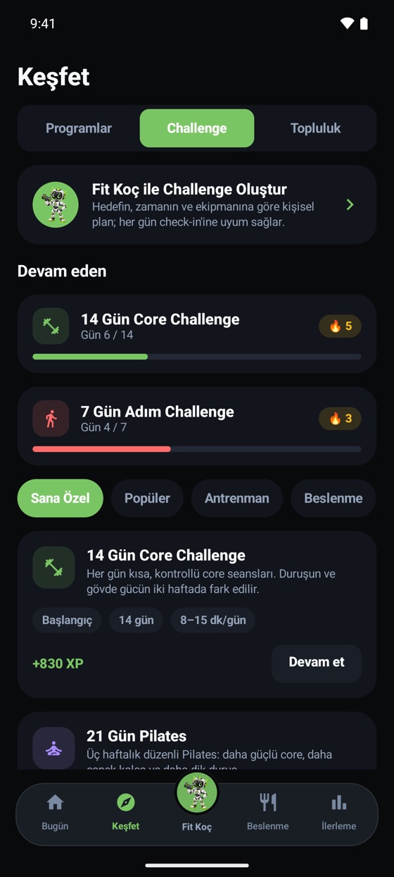 Keşfet: Challenge